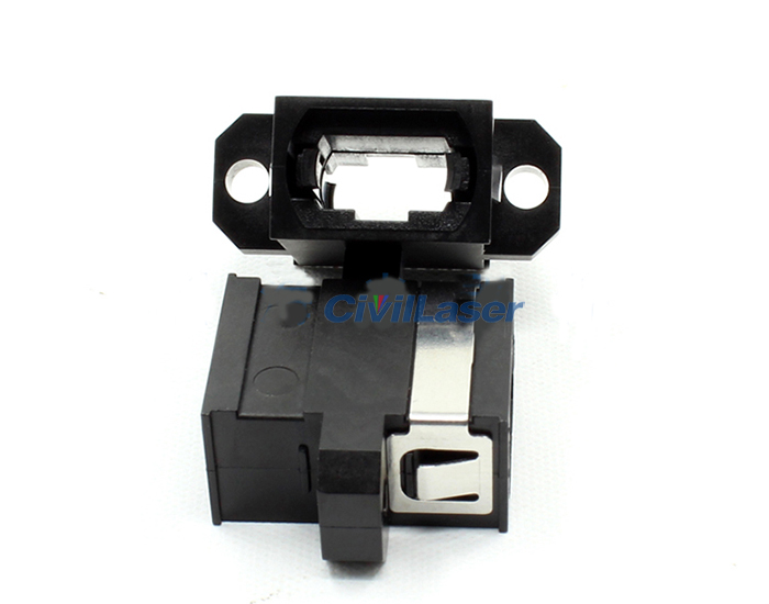 MPO Platic Fiber Optic Adapter Black Flange Plate